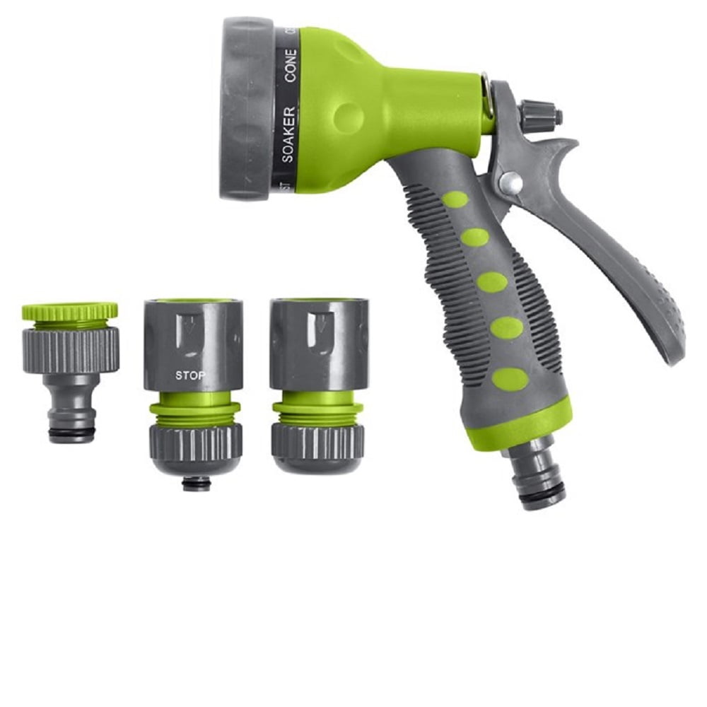 Grouw - Set Pistola Riego ½” 7 Funciones.&nbsp; ]incluye 4 Piezas