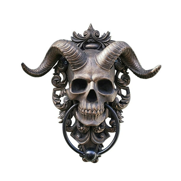 Estatua De Cabeza De Cráneo De Oveja Escultura De Cráneo De Cabeza De Oveja Para Decoración De Puerta Delantera