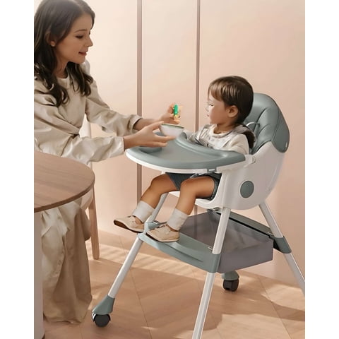 Imac Hogar - Silla De Comer Multifuncional Reclinable Para Bebé 3 En 1 Verde