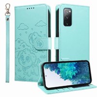 Funda Billetera Foxdock Compatible Con Samsung Galaxy S20 Fe, Diseño Perrito Tierno, Ranuras Para Tarjetas Y Soporte Plegable