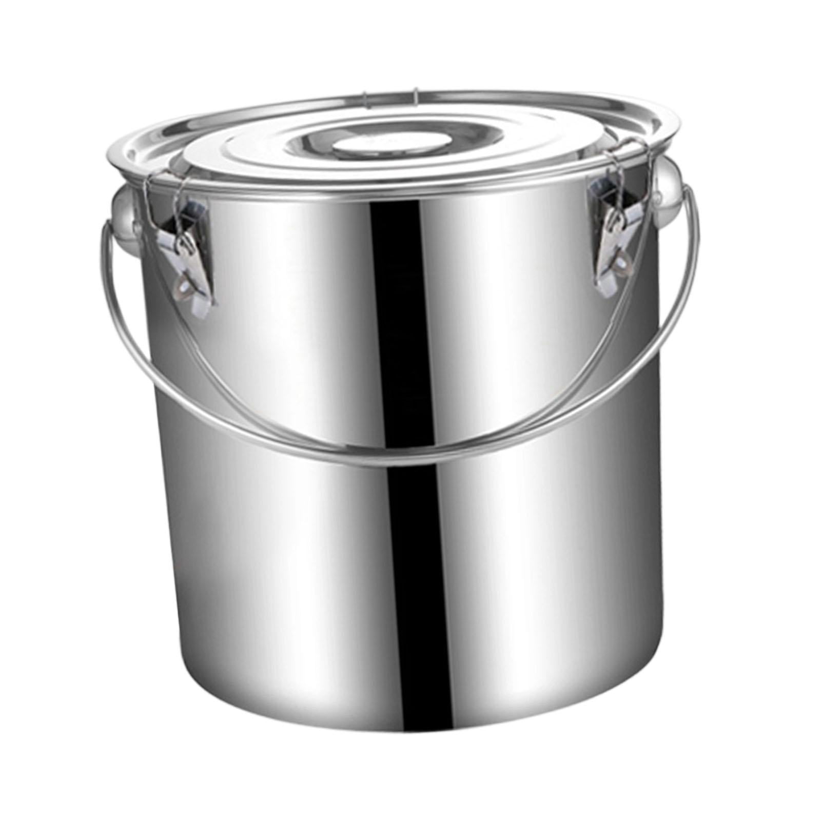 Magideal - Cubo De Acero Inoxidable Con Cierre Práctico Y Diseño Robusto Útil Para Almacenar Alimentos Secos Y Húmedos Fácil De Limpiar Adecuado Para Restaurante 20 Litros