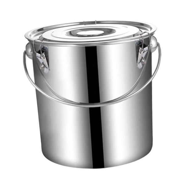 Cubo de Acero Inoxidable con Cierre Práctico Y Diseño Robusto Útil para Almacenar Alimentos Secos Y Húmedos Fácil de Limpiar Adecuado para Restaurante 20 litros
