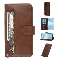 Gangxun - Funda Con Cremallera Para Samsung Galaxy S20, Carcasa Cartera De Cuero Pu Con Soporte Y Tarjetero
