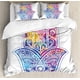 thumbnail image 1 of Indie Duvet Cover Set Group of Funky Monsters Society Different Expressions Abstract Groovy Doodle Style Decorative 3 Piece Bedding Set, 1 of 5