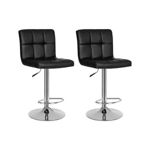 Global Latin - Pack 2 Silla Piso Bar Taburete Con Respaldo Cuadrado