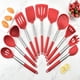 thumbnail image 5 of Utensilios de cocina de 2 piezas, cabezales de silicona aptos para uso alimentario y mangos de acero inoxidable, color rojo, 5 of 5