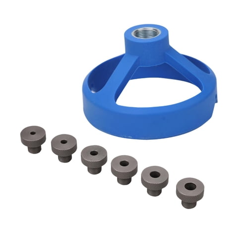 Ioensy - Guía De Perforación Plantilla Con 6 Perforación De Aleación De Aluminio Localizador De Perforación De Perforación Chucks Azul