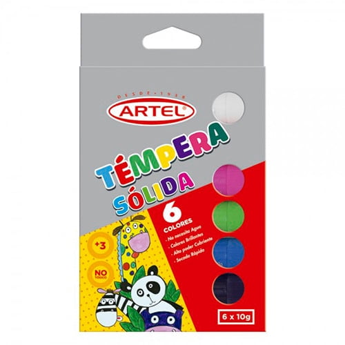 Témperas Sólida, 6 Colores