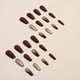 thumbnail image 2 of 24pcs Glossy Wine Red French Tip Press On Nails - Full Cover Medium Square False Nails for Women and Girls, 2 of 2
