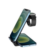 Genérico - Estación Carga Inalámbrica Negro 3 En 1 De Carga Rápida