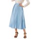 thumbnail image 1 of Falda de fiesta plisada midi con cintura elástica metálica para mujer de NOMADIC NOOK L Azul, 1 of 7