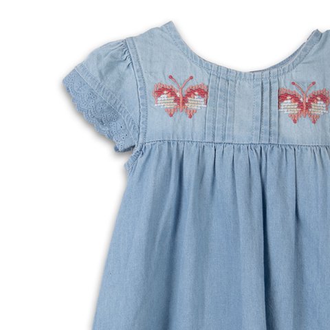 Vestido Bebé Niña Celeste Pillin