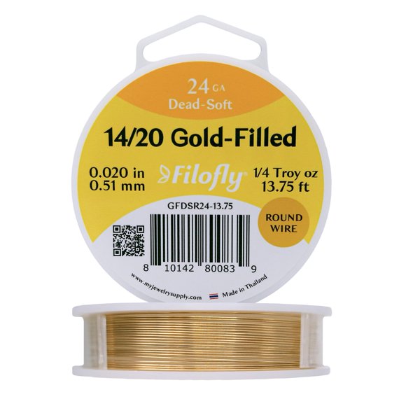 Alambre Filofly 24Ga 4 m Oro Amarillo 14/20 Gold‑Filled (Muerto Suave)