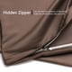thumbnail image 5 of PiccoCasa Fundas de Almohada de Satén Suave y Sedoso con Cremallera Funda de Almohada Larga Queen Marrón, 5 of 7