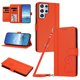 thumbnail image 1 of Funda Cartera Trébol para Samsung Galaxy S22 Ultra con Ranuras Tarjetas y Carga Inalámbrica Naranja, 1 of 6