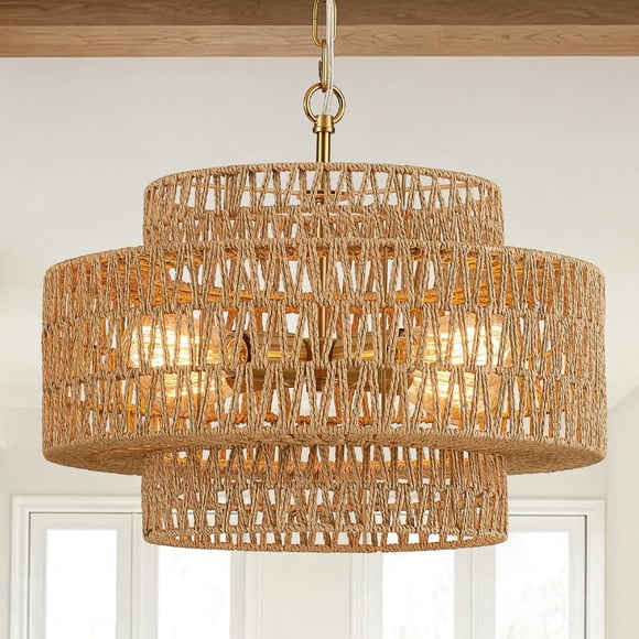 Candelabro Widluth 45 cm Dorado de Mimbre 4 Luces