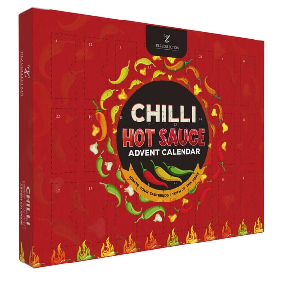 Calendario de Adviento con salsa picante 2024 con 24 botellas de salsa de chile