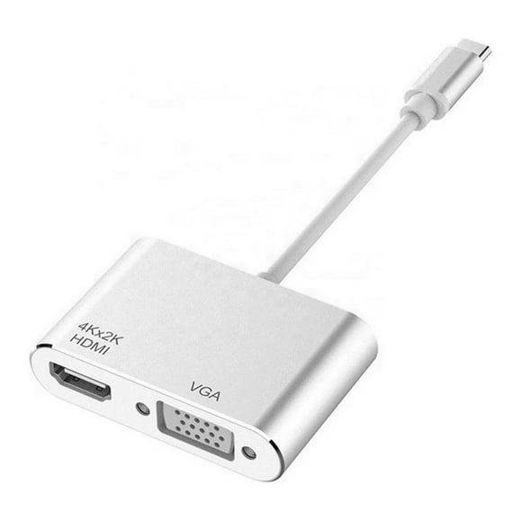 Adaptador USB Tipo C A VGA Y Hdmi 2 En 1 4k