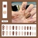 thumbnail image 3 of 24 uñas postizas con estampado de cuadros y cobertura completa, diseño de línea dorada, uñas postizas tipo ataúd, uñas acrílicas para decoración de uñas DIY con herramientas, 3 of 6
