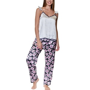 Baziani - Pijama Satín Mujer Estampado L