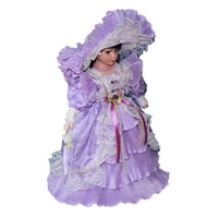 Magideal - Muñeca De Cerámica Con Vestido, Figura De En Miniatura, Hermosa Mujer Para Adorno, Decoración De Escritorio De Cumpleaños, Regalo Para Niños Púrpura