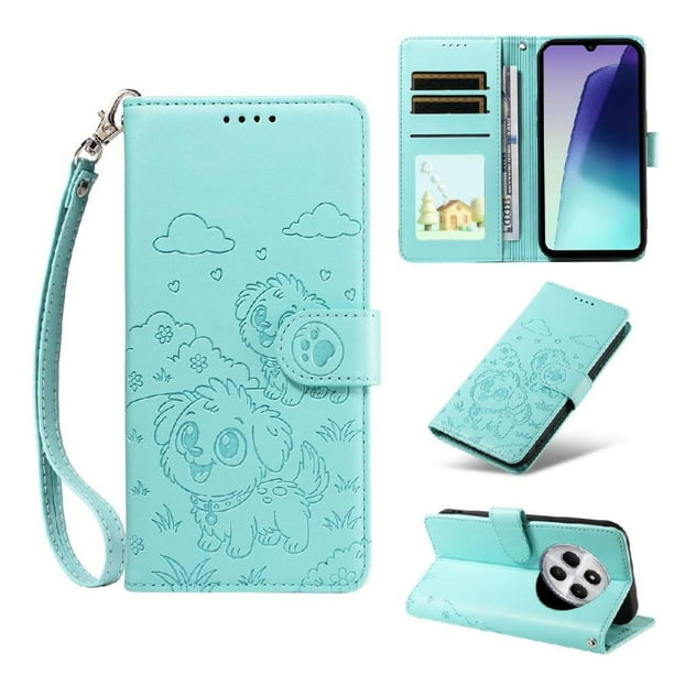 Funda Billetera FOXDOCK Compatible con Xiaomi POCO M7, Diseño Perrito Tierno, Ranuras para Tarjetas y Soporte Plegable