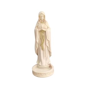 Magideal - 8 Pulgadas Católica Virgen Madre María Estatua Je Escultura Resina Estatuilla Arte Artesanía Para Escritorio Religioso Dormitorio Comedor