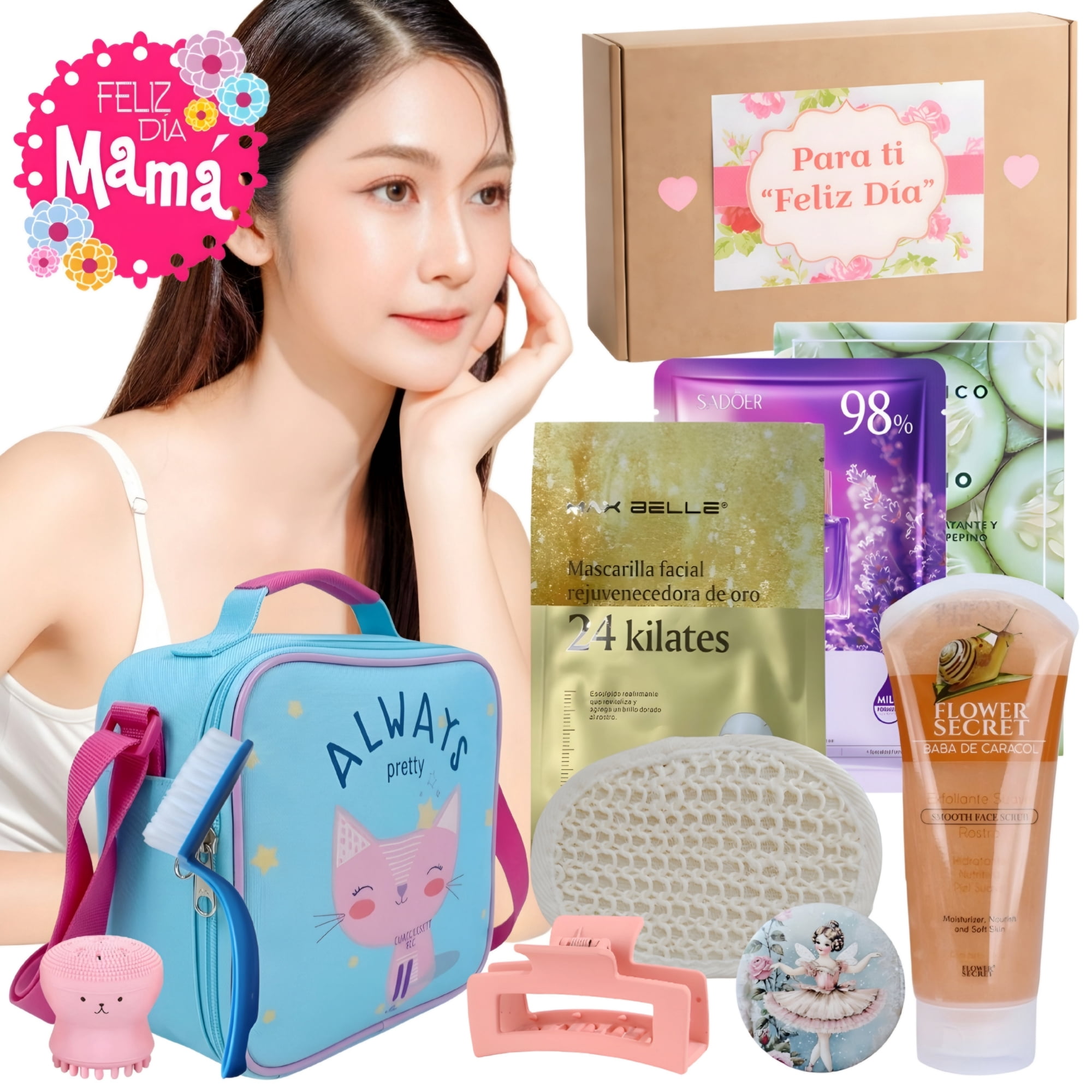 Genérica - Kit Cuidado Facial Y Corporal + Accesorios Belleza Regalo Mujer