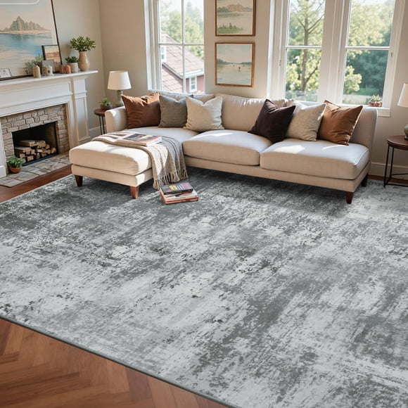 Alfombra Cuzwlovita 244 × 305 cm Gris Lavable Abstracta