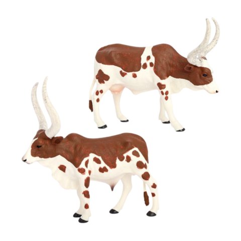 Bothyi - 2 Figuras De Animales Educativos De Toro Y Vaca Para Preescolar, Figuras De Animales Pequeños