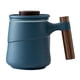 thumbnail image 3 of Taza De Té De Cerámica Con Tapa De Filtro Mango De Madera Para Té Azul, 3 of 5