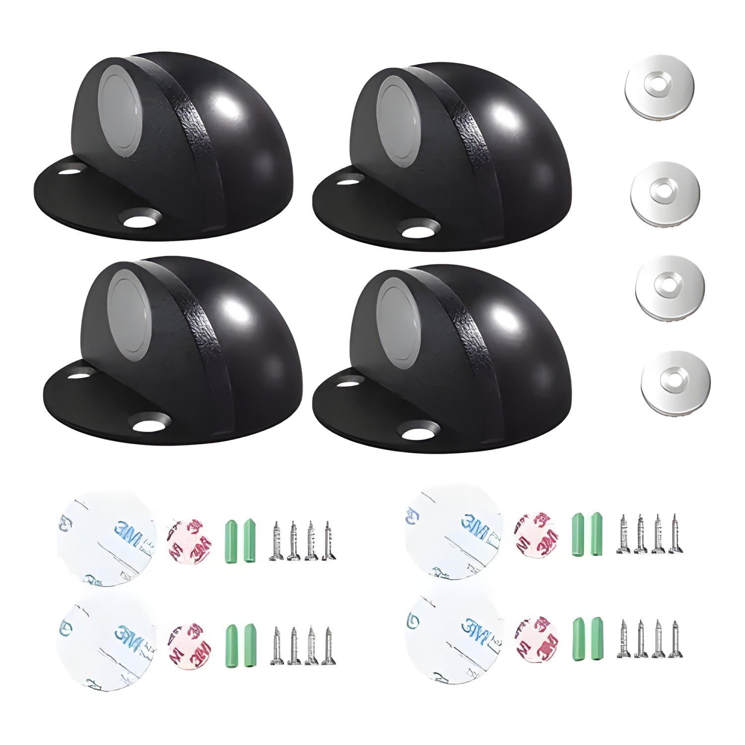 Genérico - Pack 4 Topes Magnéticos Para Puerta Negro