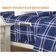 thumbnail image 3 of Sábanas Elegant Comfort Luxury Plaid Full Azul Marino, 3 of 9