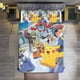 thumbnail image 1 of Pokemon And Ash Friends 3 Piece Sets Full/Queen Size - Reversible Microfiber Quilts with Shams Soft Lightweight Bedspread Coverlet Comforter for All Season Bed Sheets, 1 of 4