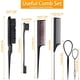 thumbnail image 2 of Kit de 6 peines para peinar el cabello, juego de cepillos para cardar el cabello que incluye un cepillo para el cabello esponjoso, un cepillo elegante de doble cara con control de bordes y separación, 2 of 6
