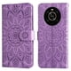 thumbnail image 2 of Funda tipo cartera FOXDOCK para Honor X9 4G/5G , diseño girasol en relieve, cuero PU, cierre magnético, soporte y tarjetero, 2 of 5