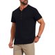 thumbnail image 4 of INSPIRE CHIC Camisa Henley de Manga Corta con Botones y Textura Retro para Hombre S Negro, 4 of 5