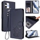 thumbnail image 2 of iPhone 12/12 Pro Funda Billetera con Estampado de Gato, Azul, 2 of 6