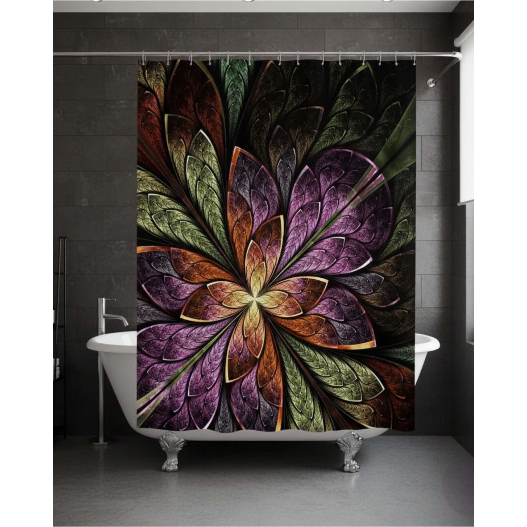 Imac Hogar - Juego De Cortina De Baño Tela Género + Forro Impermeable