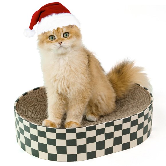 Bloc de rascar ovalado Cat Scratcher Cardboard Conlun 2 en 1