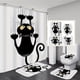 thumbnail image 2 of 4pcs Waterproof Cat Pattern Bathroom Set with Non-Slip Rugs, Shower Curtain, Toilet Lid Cover, and Toilet Mat - Perfect for Bathroom Decor and Safety, 2 of 4