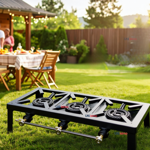 Line - Fogón Cocina A Gas Licuado 3 Platos Camping Hogar