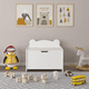 thumbnail image 3 of Kids Toy Box, Children Wooden Organizer Storage Chest with Safety Hinged Lid for Ages 2+ (White), 3 of 3