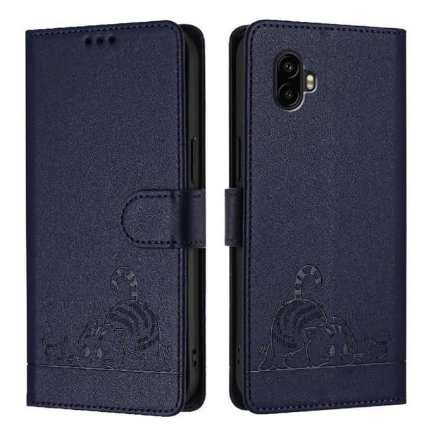 Funda tipo cartera FOXDOCK para Samsung Galaxy Xcover 6 Pro con soporte, ranuras, RFID, diseño de gato
