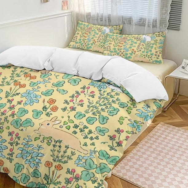 Graphic Art Aesthetics Funny Bear 3-Piece Twin Bed Set Fade-Resistant Microfiber
