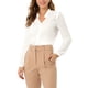 thumbnail image 1 of INSPIRE CHIC Camisa Elegante de Mujer con Cuello en V y Mangas Largas con Botones 3XL Blanca, 1 of 7