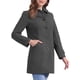thumbnail image 4 of INSPIRE CHIC Abrigo de Invierno para Mujer con Cuello Peter Pan, Corte en Línea A, Largo hasta el Muslo, con Botonadura Simple, Talla XL, Color Gris Oscuro, 4 of 6