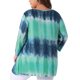 thumbnail image 3 of Agnes Orinda Camisetas de Talla Grande para Mujeres con Cuello en V, Manga 3/4, Ajuste Suelto, Blusa Casual, Camiseta de Teñido Anudado, Moderna, 3 of 6