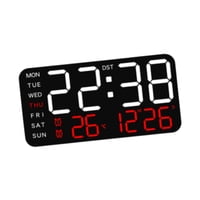 Magideal - Reloj Despertador Digital, Relojes Eléctricos, Atenuador De 12/24H, Reloj De Pared Versátil, Reloj De Escritorio Digital Led Para Dormitorio, Oficina, Blanco Con Luz Roja.