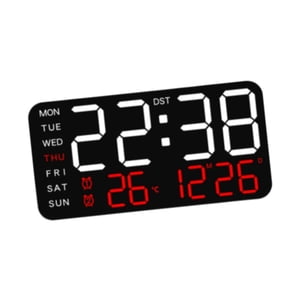 Magideal - Reloj Despertador Digital, Relojes Eléctricos, Atenuador De 12/24H, Reloj De Pared Versátil, Reloj De Escritorio Digital Led Para Dormitorio, Oficina, Blanco Con Luz Roja.